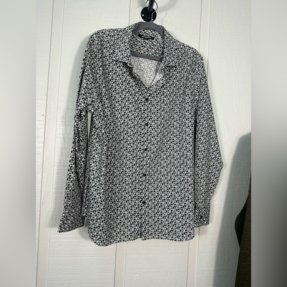 Karl Lagerfeld Men’s Geometric Print Button Down Shirt Size Large NWOT